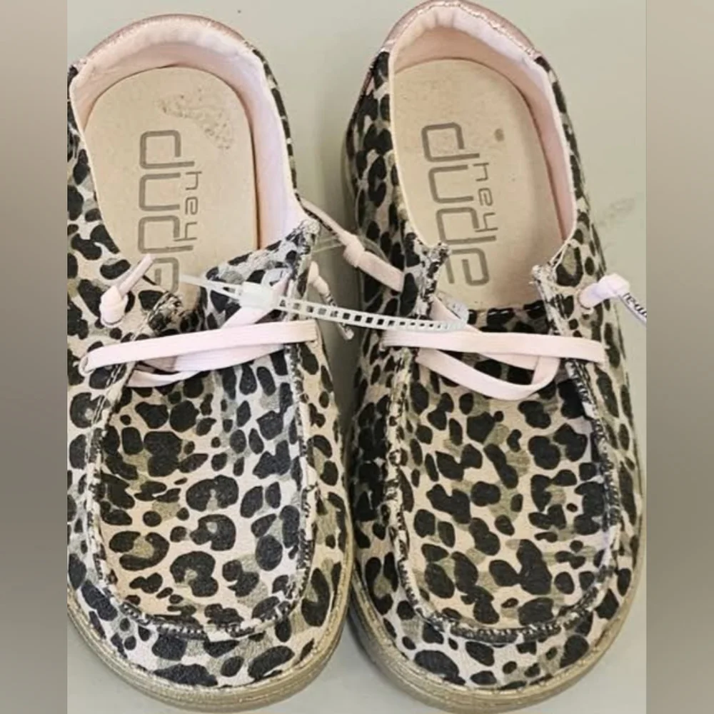 New Hey Dude kids Leopard Print Shoes